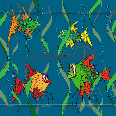 Peces en el mar. Textura transparente | Ilustración vectorial de stock |ID 3670375