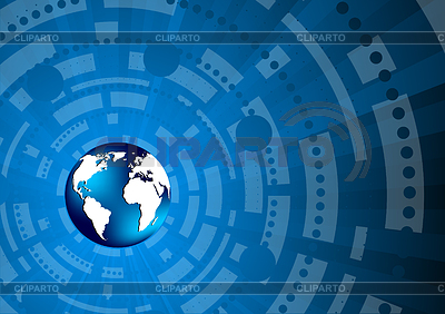 Fondo de alta tecnología en color azul | Ilustración vectorial de stock |ID 3577438