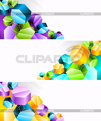 Conjunto de banderas con hexágono 3d | Ilustración vectorial de stock |ID 3578950