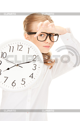 Mädchen mit großen Uhr | Foto mit hoher Auflösung |ID 3614207