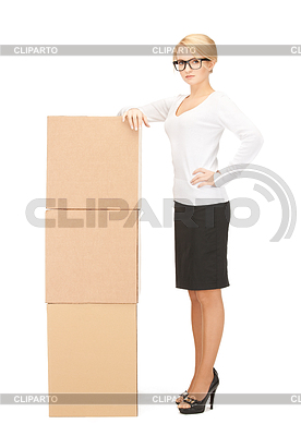 Empresaria atractiva con grandes cajas | Foto de alta resolución |ID 3629787