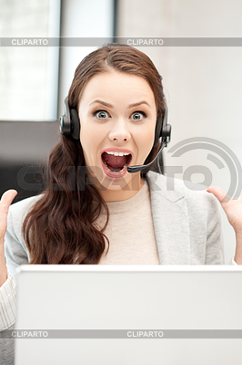 Helpline operator with laptop computer | High resolution stock photo |ID 3637019