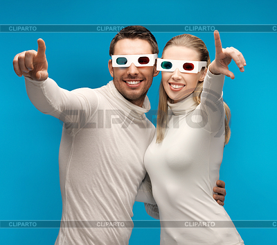 Hombre y mujer con gafas 3d | Foto de alta resolución |ID 3655247