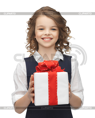 Mädchen mit Geschenk-Box | Foto mit hoher Auflösung |ID 3656779