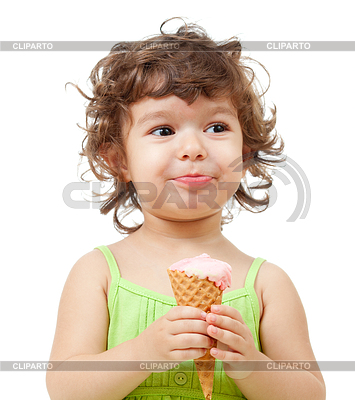 Niña con helado en estudio | Foto de alta resolución |ID 3657475