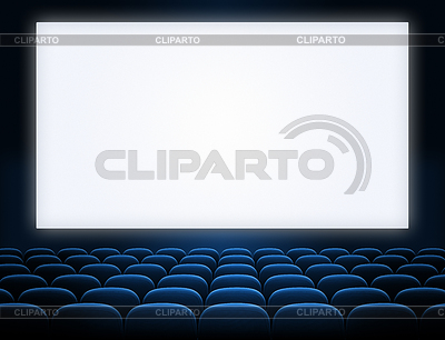Pantalla de cine con asientos azules abiertos | Foto de alta resolución |ID 4647756