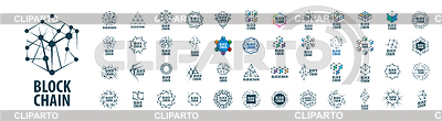 Conjunto de logotipos de Blockchain | Ilustración vectorial de stock |ID 7270851