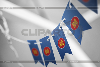 Garland of ASEAN national flags on an abstract | High resolution stock photo |ID 7419959