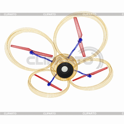 Quadcopter Dron. Render 3d | Ilustración de alta resolución |ID 6684246