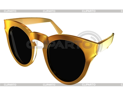 Gafas de sol de oro fresco. 3d | Ilustración de alta resolución |ID 6684654