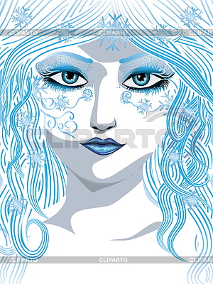 Muchacha azul de invierno | Ilustración vectorial de stock |ID 4650150