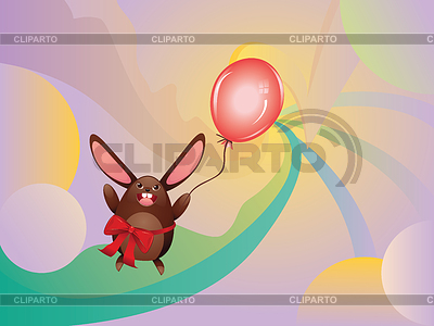 Chocolate Bunny with Balloon | Stock Vector Graphics |ID 4831506