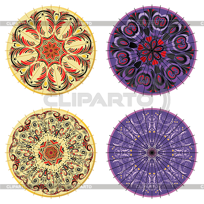 Japanese umbrella set | High resolution stock illustration |ID 6625839