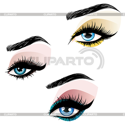 Los ojos azules componen | Ilustración vectorial de stock |ID 6667901