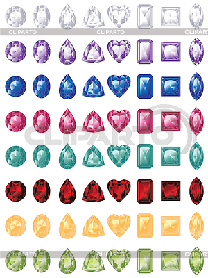 Colorful gemstones set | High resolution stock illustration |ID 6686179