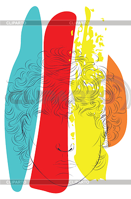 Line art man with shapes | Stock Vector Graphics |ID 7208179