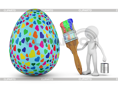 El hombre y el huevo de Pascua | Ilustración de alta resolución |ID 6163022