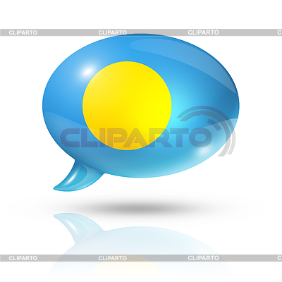 Palau flag speech bubble | High resolution stock illustration |ID 6042572