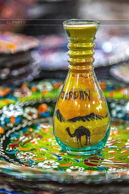 Bottle with sand picture is painted | High resolution stock photo |ID 5668861