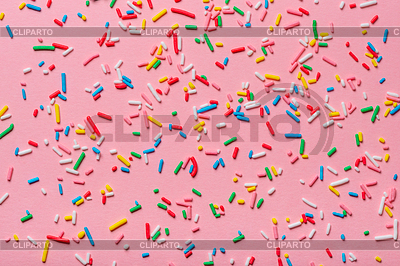 Trendy pattern of colorful sprinkles over pink | High resolution stock photo |ID 6735332