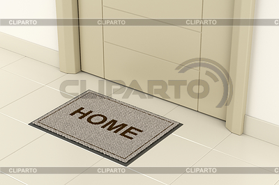 Felpudo fuera de la puerta principal | Ilustración de alta resolución |ID 6643703