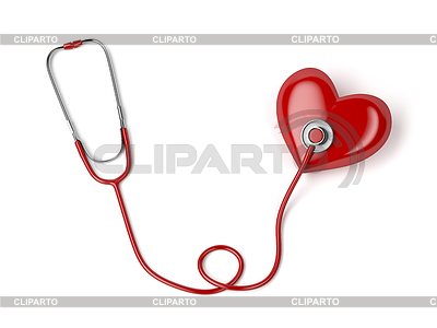 Estetoscopio y corazón rojo | Ilustración de alta resolución |ID 6688745