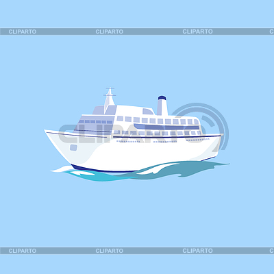 Blanco Barco de pasajeros sobre el Agua | Ilustración vectorial de stock |ID 5504033