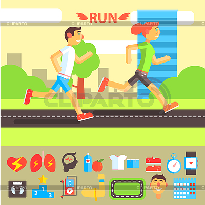 Trotar y correr Set | Ilustración vectorial de stock |ID 5504137