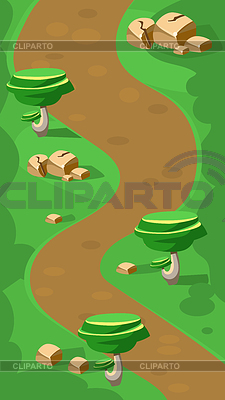 Paisaje Vertical, Camino a través del prado | Ilustración vectorial de stock |ID 5531784