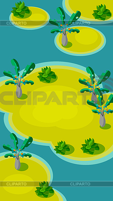 Paisaje Vertical, Islas con palmeras | Ilustración vectorial de stock |ID 5531786