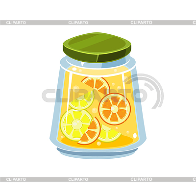 Leman Jam In Transparent Jar | Stock Vektorgrafik |ID 5645582