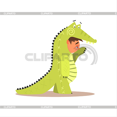 Boy Desguised Como cocodrilo | Ilustración vectorial de stock |ID 5671094
