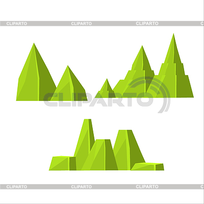 Green Rock conjunto de elementos | Ilustración vectorial de stock |ID 5695107