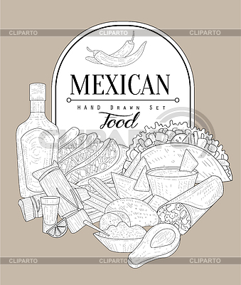 Mexican Food Vintage Sketch | Stock Vector Graphics |ID 5704321