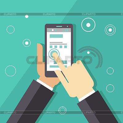 Aplicaciones negocio de teléfonos inteligentes | Ilustración vectorial de stock |ID 5725382