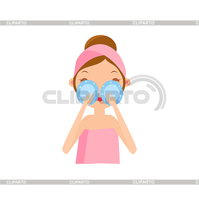 Girl Using Eye Patches | Stock Vector Graphics |ID 5725436