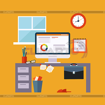 Arbeiten von Zuhause Gegenstände Set | Stock Vektorgrafik |ID 5745067