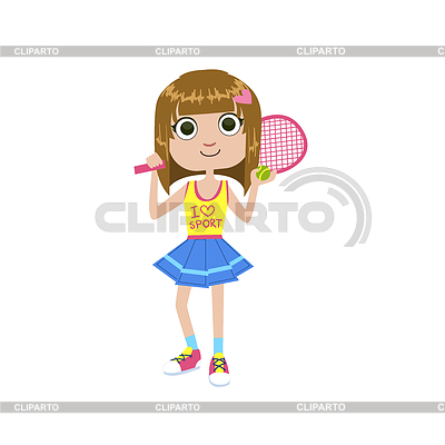 Joven jugador de tenis | Ilustración vectorial de stock |ID 5786869