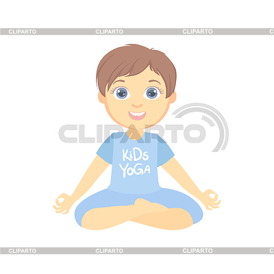 Boy Sitting In Lotus Pose | Stock Vector Graphics |ID 5786903