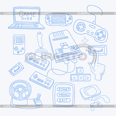 Vidoe Game Related Object Set | Stock Vector Graphics |ID 5835354