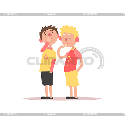Dos niños Un Cosecha de la nariz y otro Comer | Ilustración vectorial de stock |ID 5839268
