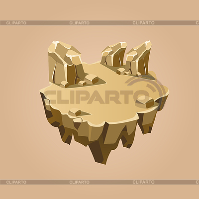 Piedra Isla de dibujos animados isométrica por un juego, | Ilustración vectorial de stock |ID 5841787