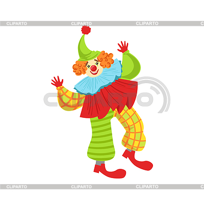 Colorful Friendly Clown In Ruffle To Classic Outfit | Stock Vector Graphics |ID 5969530