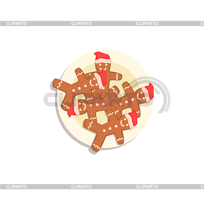 Galletas en forma de muñeca símbolo clásico de la Navidad | Ilustración vectorial de stock |ID 5978664