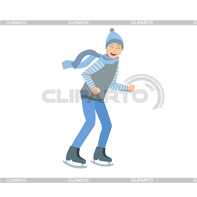 El individuo en traje azul Deportes de invierno | Ilustración vectorial de stock |ID 6019293