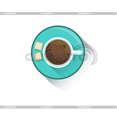 Taza de café con dos terrones de azúcar de la oficina | Ilustración vectorial de stock |ID 6041721