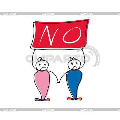 Dos hombre triste dibujado a mano sosteniendo el cartel con | Ilustración vectorial de stock |ID 6716232