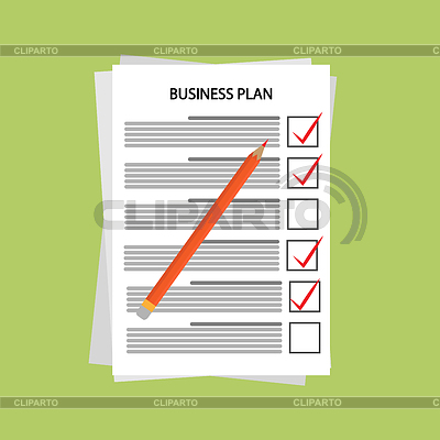Bleistiftblatt mit Unternehmensplan, abstraktem Text und | Stock Vektorgrafik |ID 6727462