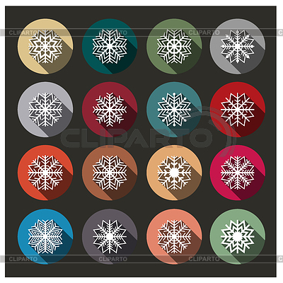 Los iconos de los copos de nieve, | Ilustración vectorial de stock |ID 5950588