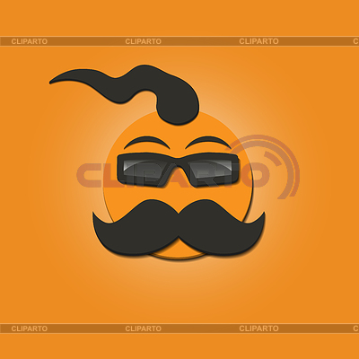 Cara divertido con el bigote, | Ilustración vectorial de stock |ID 5953337